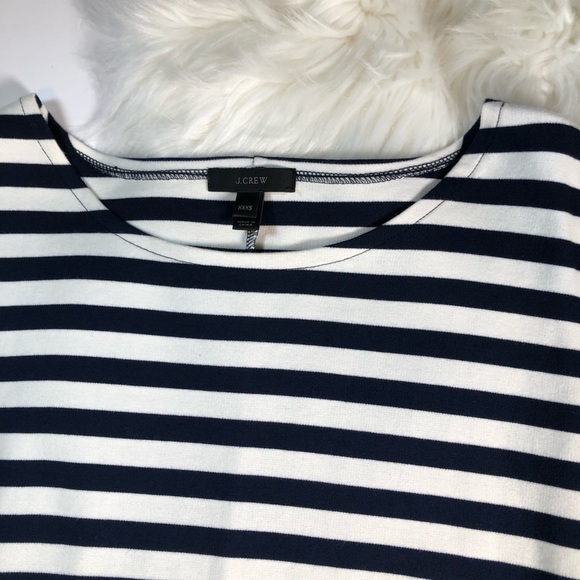 ❤️5/$25 J. Crew Scoop Neck Sweater Dress Navy Blue & White - Picture 3 of 10